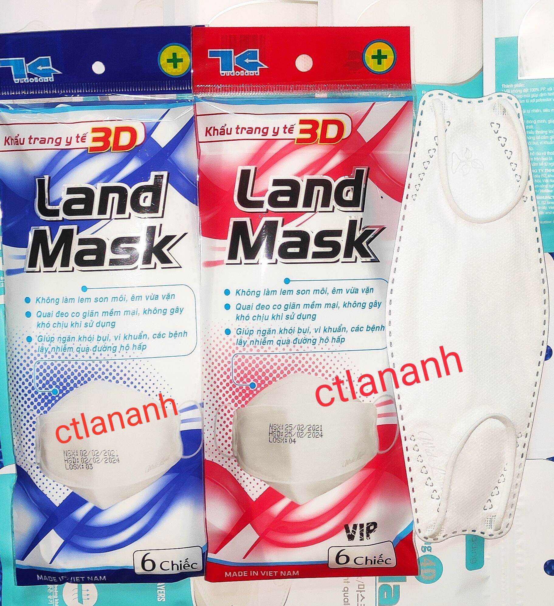 Khẩu trang y tế 3D Land Mask gói 6 chiếc