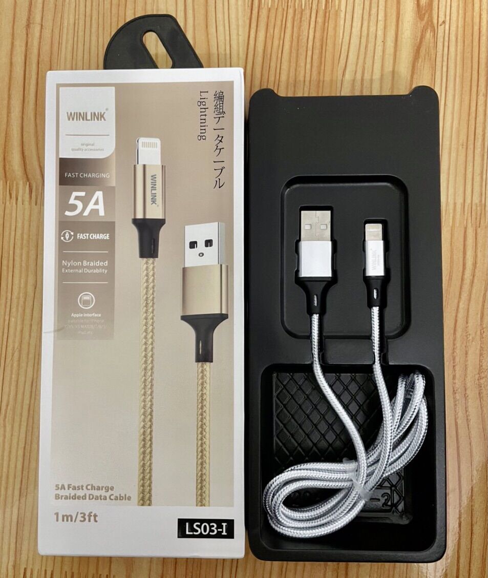 Dây Cáp Sac Nhanh 5A Winlink  LS03 Đuôi Sạc Iphone (Từ 5 - 12Promax)