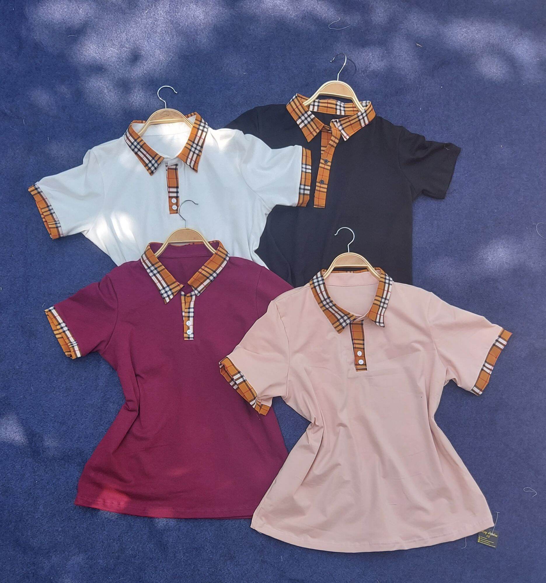Áo thun phối cổ buberry từ 45kg đến 89kg