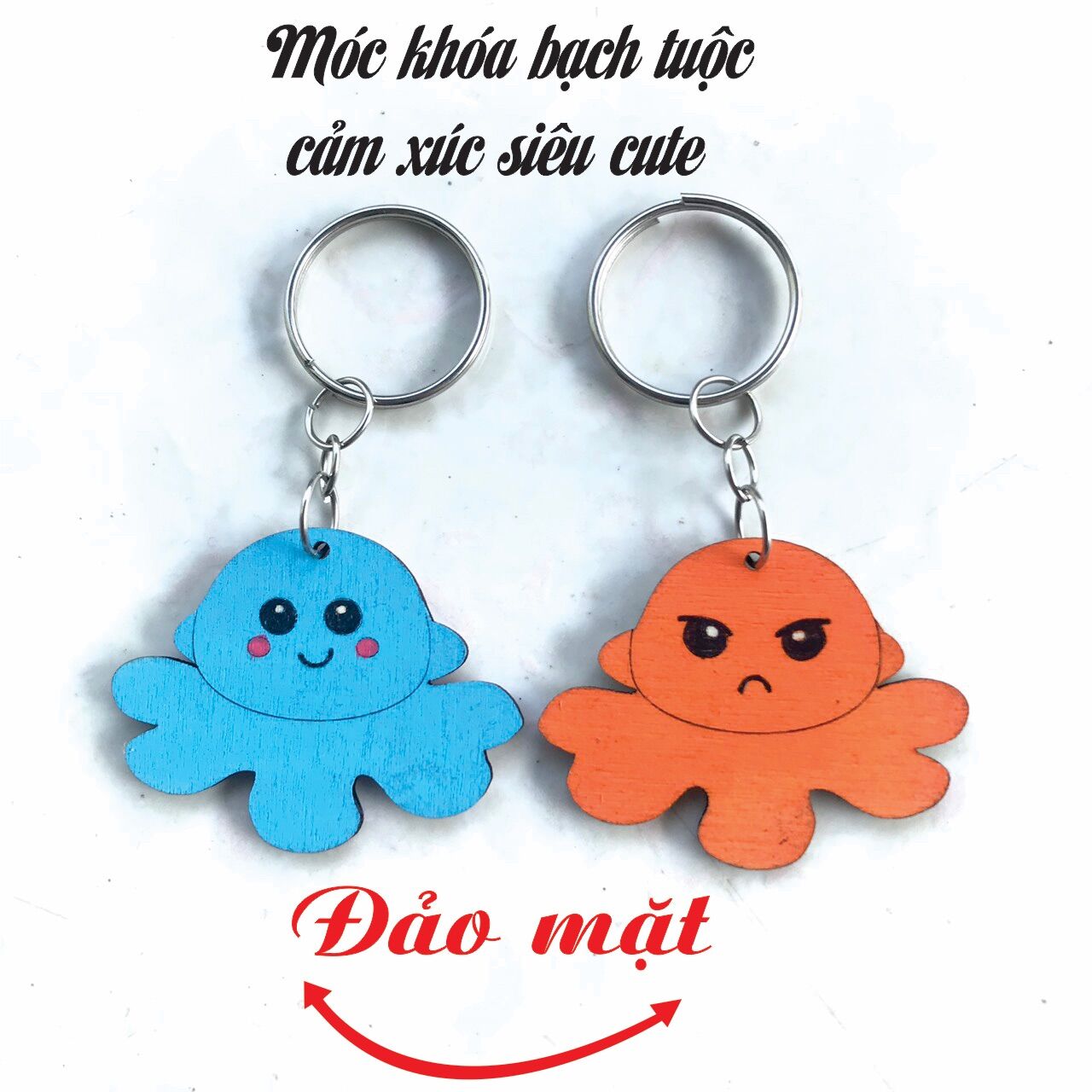 Móc khóa bạch tuộc cảm xúc