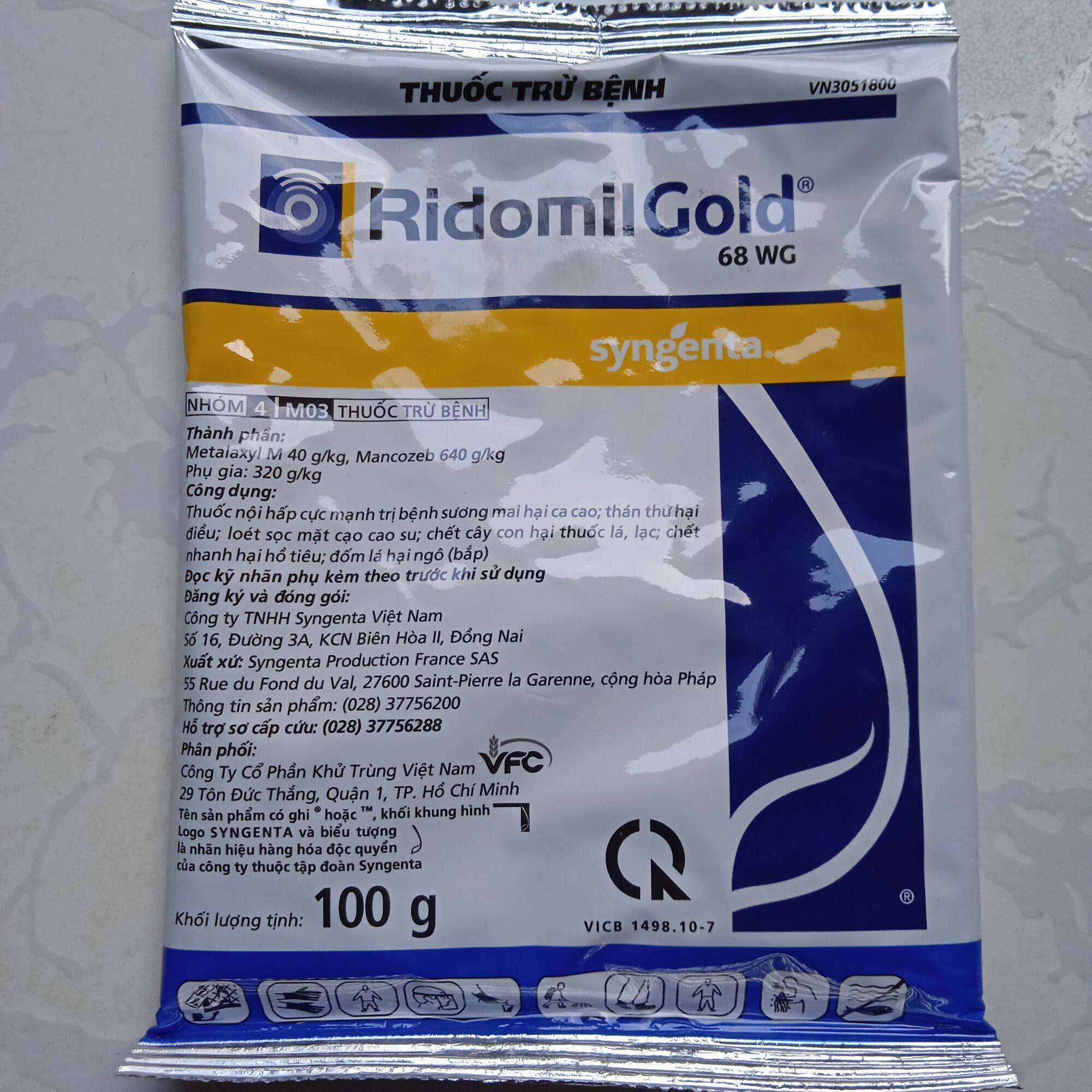 Thuốc trừ bệnh ridomil gold 68wg