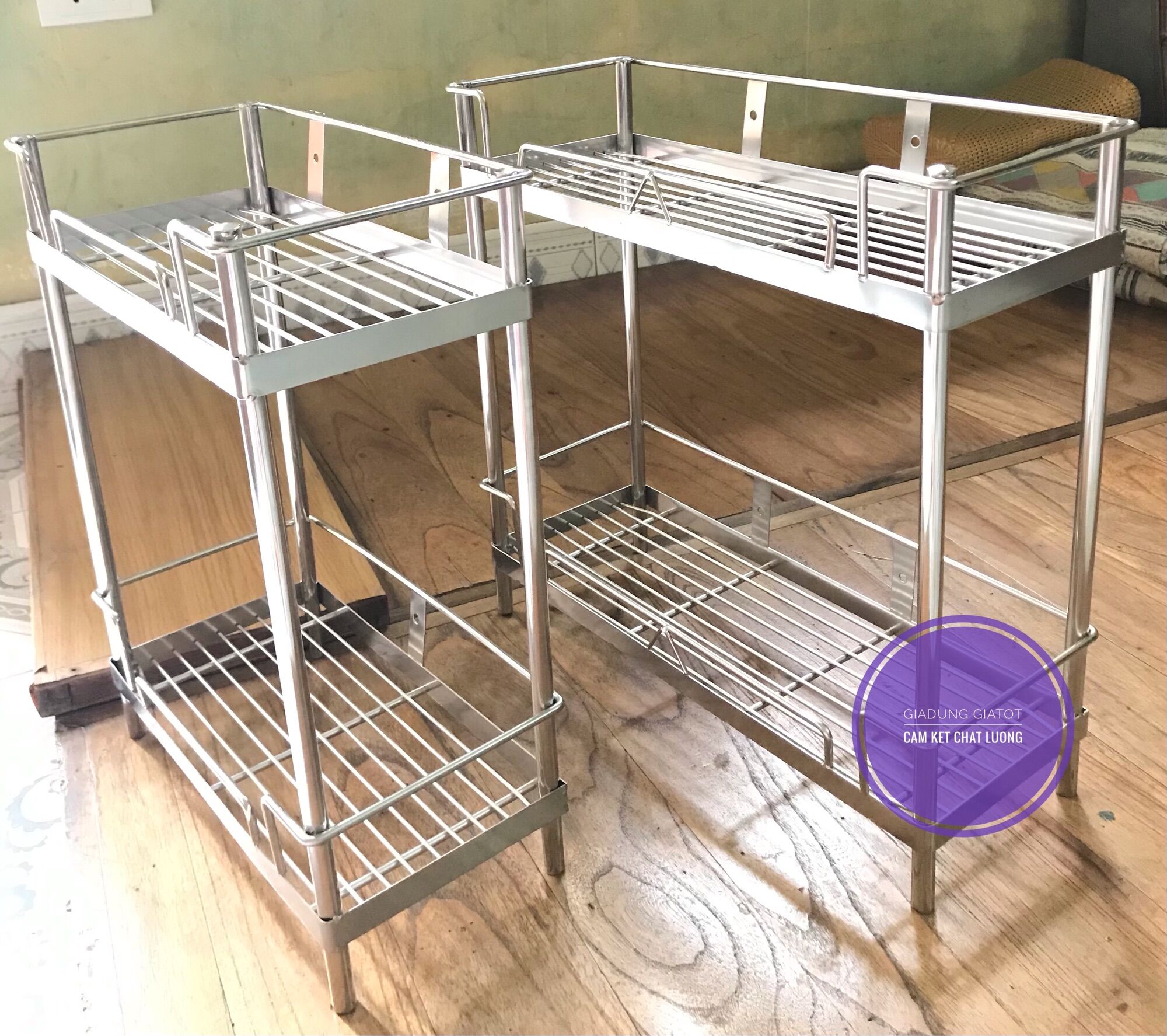 Kệ inox 2 tầng dầy