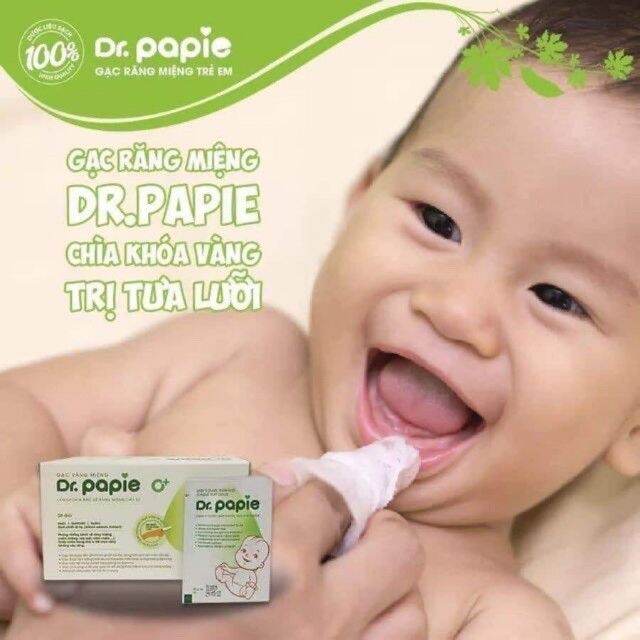 Gạc rơ lưỡ vệ sinh răng miệng cho bé từ lá hẹ hộp 30 gói