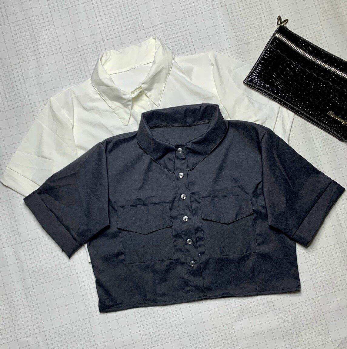 (NA) ÁO SƠ MI CROPTOP CỰC ĐẸP, FORM DƯỚI 46KG