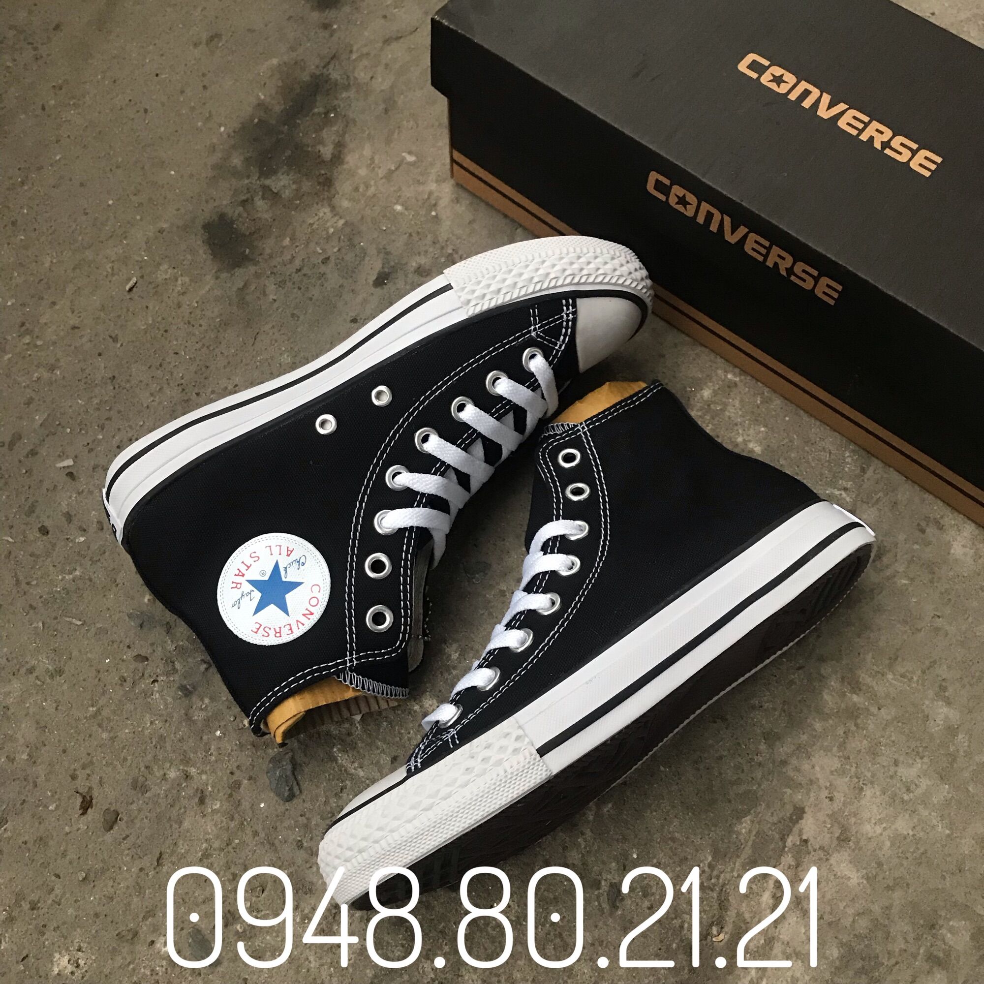 GIÀY CONVERSE ĐEN cao cổ ( Full box)