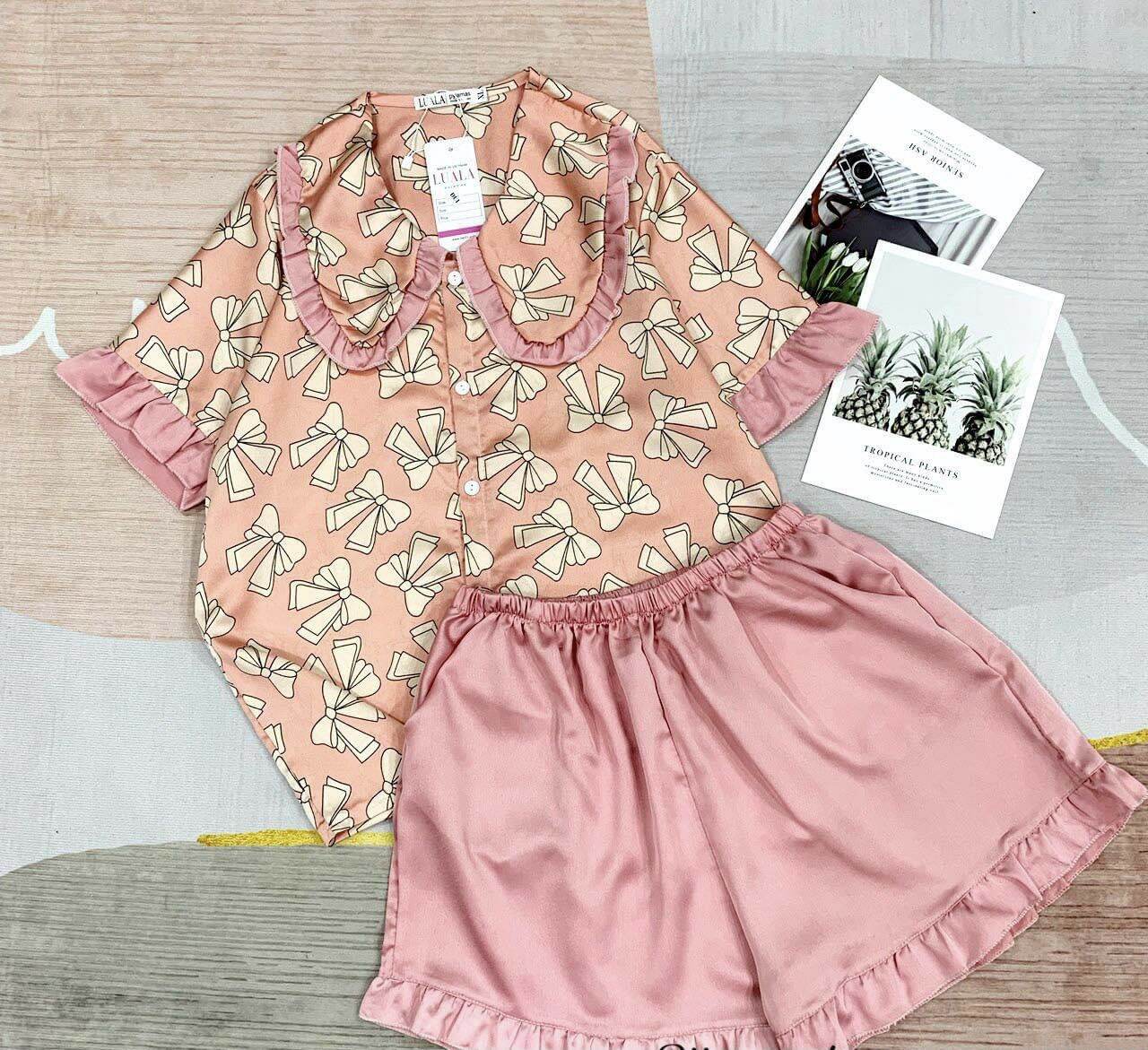 Bộ pjzama đùi lụa satin