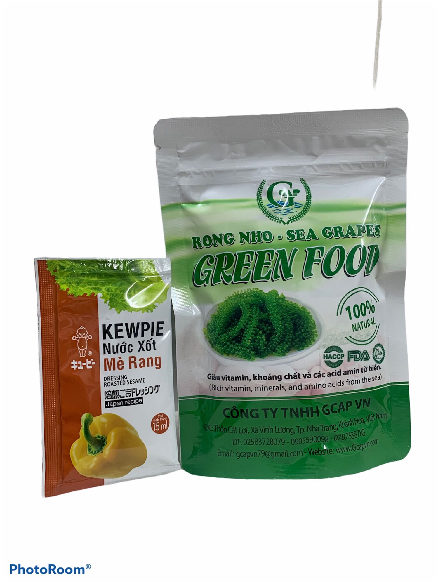 Rong nho tách nước Green Food Túi Zip 100gr + tặng 1 gói sốt - Cao cấp hàng công ty check mã vạch gói 100gr