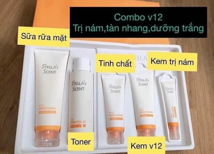 Bộ Kem Dưỡng Trắng Da V12 - Spot Stellas Scent