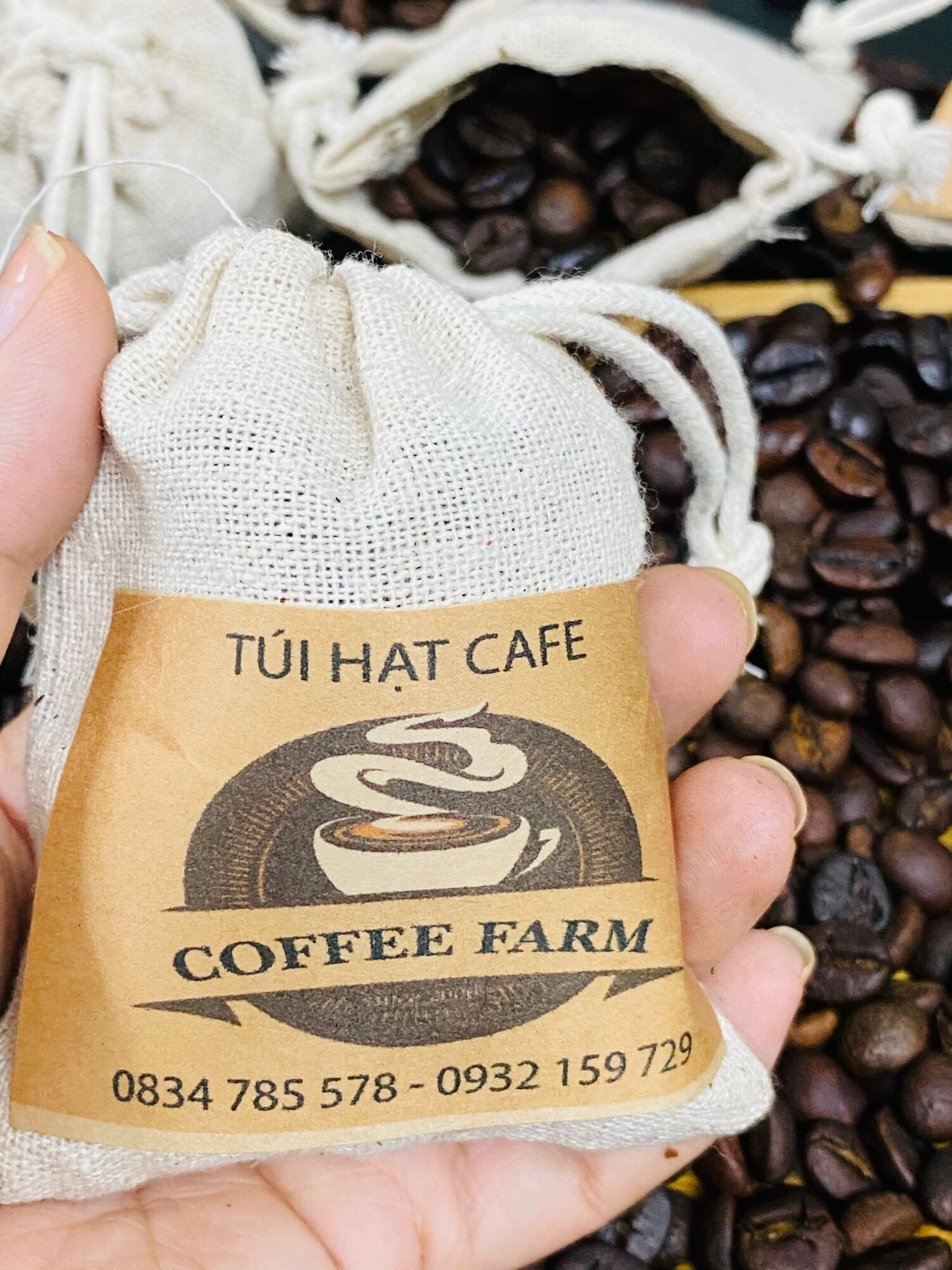 [HCM]TÚI HẠT CÀ PHÊ RANG NGUYÊN CHẤT TÂY NGUYÊN