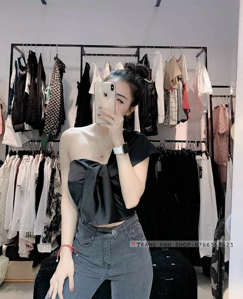 ÁO KIỂU BUỘC NƠ LỆCH VAI