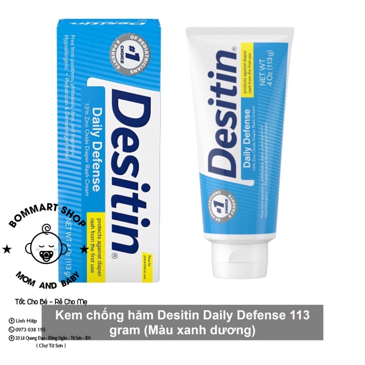 Kem chống hăm desitin xanh dương