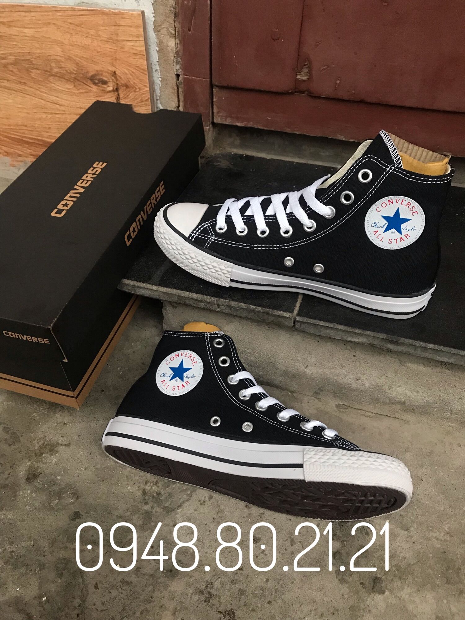 GIÀY CONVERSE ĐEN cao cổ ( Full box)