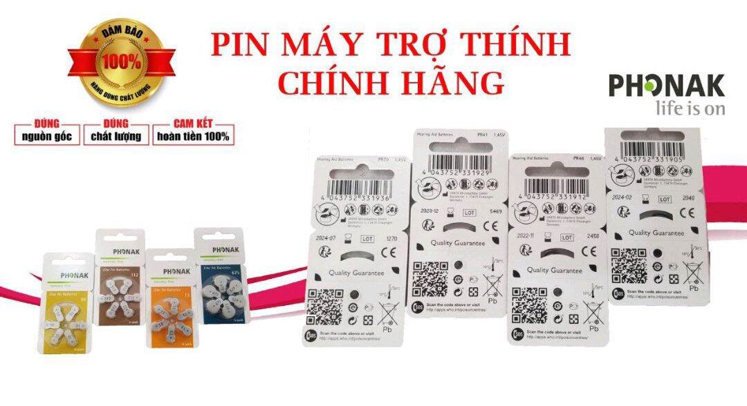 Pin máy trợ thính Phonak (chính hãng của Đức) size 10-13-312-675.