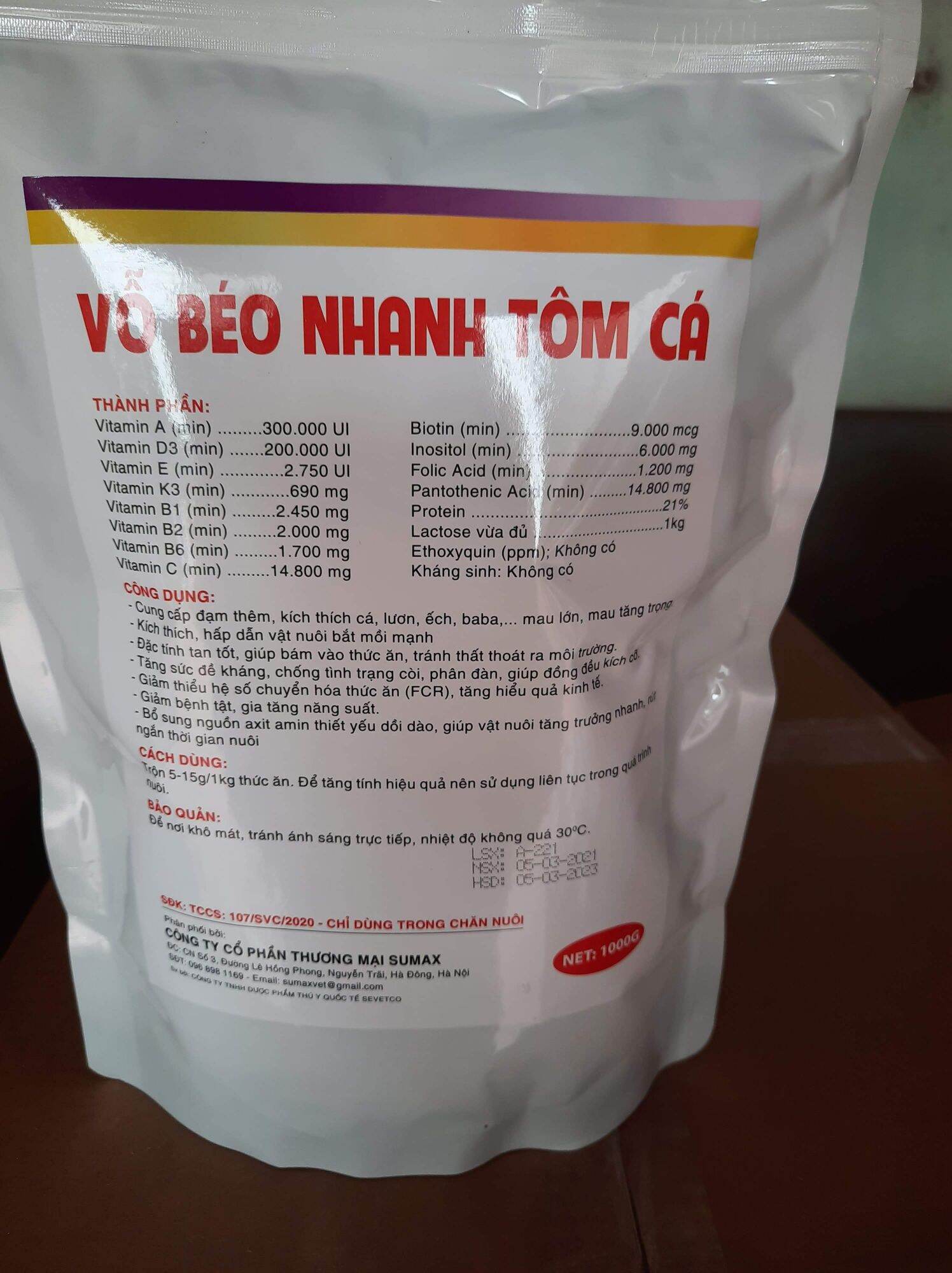 Siêu vỗ béo tăng trọng tôm cá ếch lươn 1kg