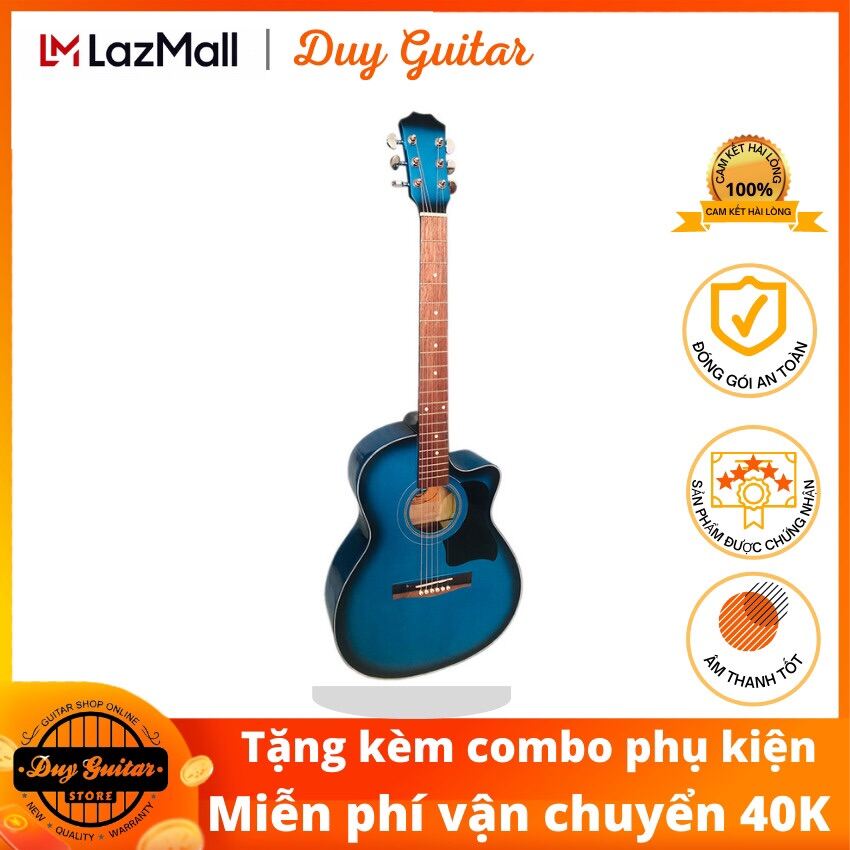 Đàn guitar acoustic DGAG-012 màu đẹp, âm thanh vang tốt, action nhẹ, cần đàn có ty, tặng combo phụ kiện cho bạn mới tập Duy Guitar