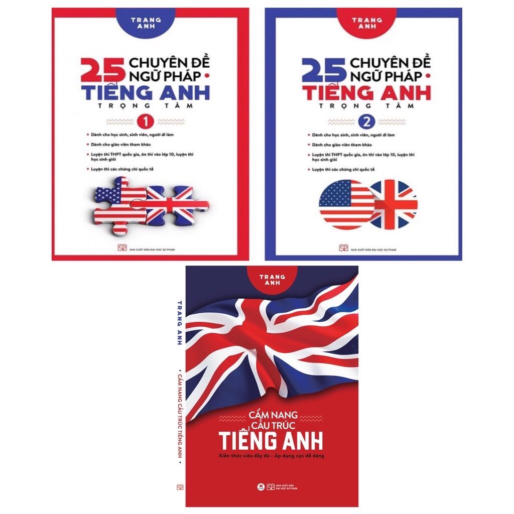 Sách - combo 3 cuốn 25 chuyên đề ngữ pháp tiếng anh trọng tâm + cẩm nang cấu trúc tiếng anh
