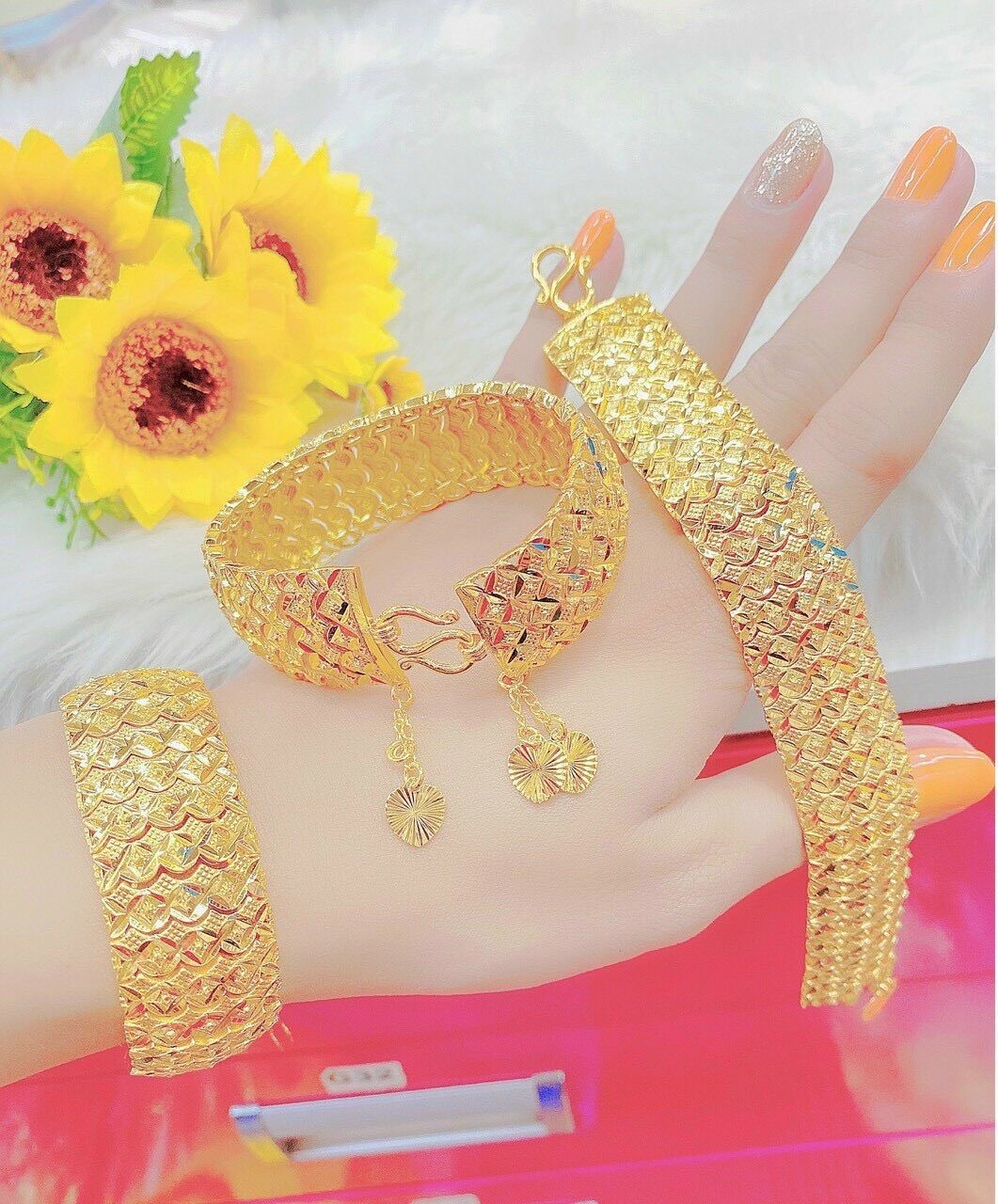 Lắc tay cưới mạ vàng 24k mẫu mới cực đẹp