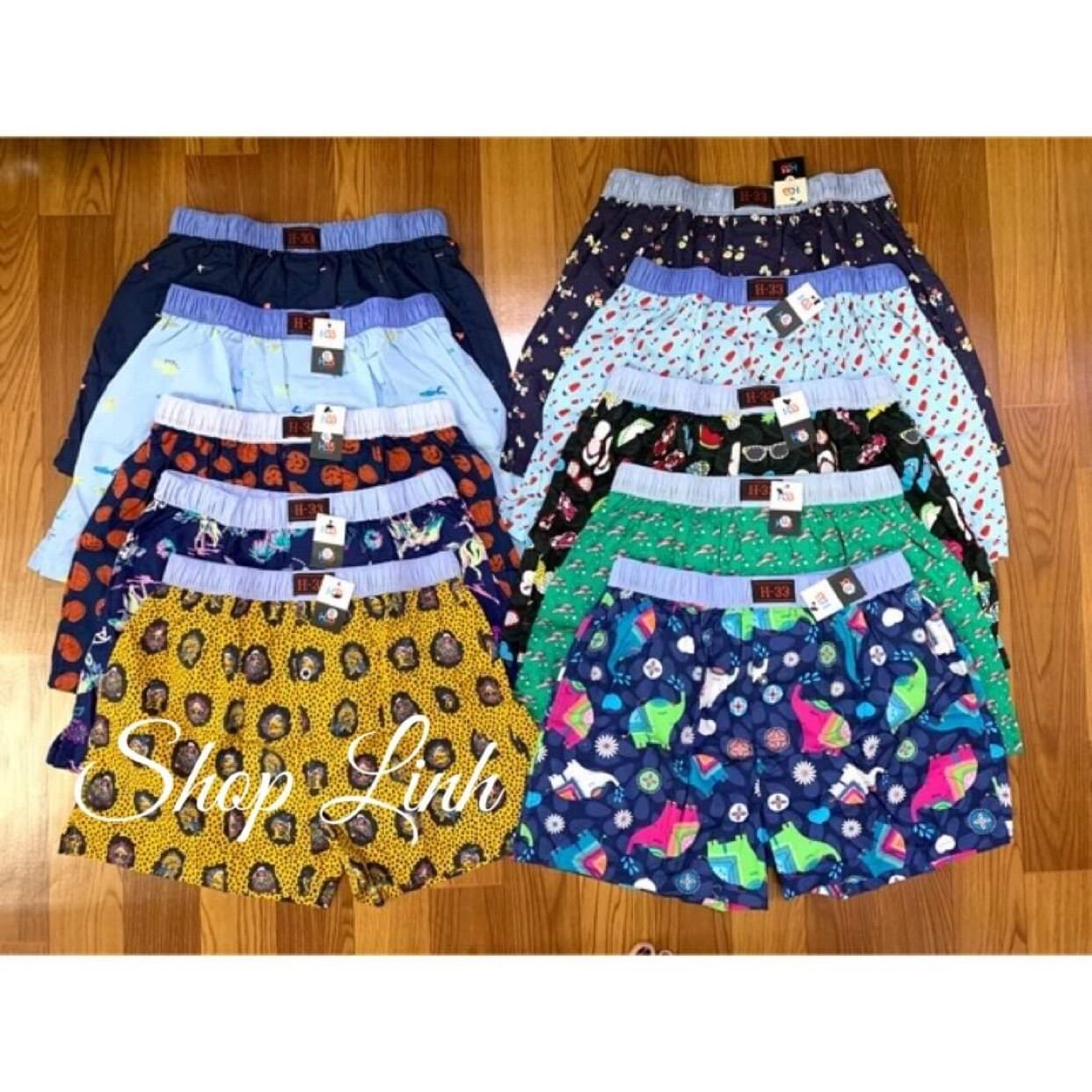 Combo 10 quần đùi ngủ nam H33.( Combo 10 quần boxer)