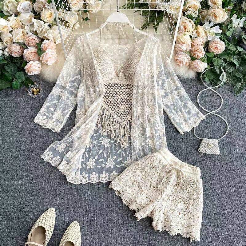 Set bikini đi biển 3 món