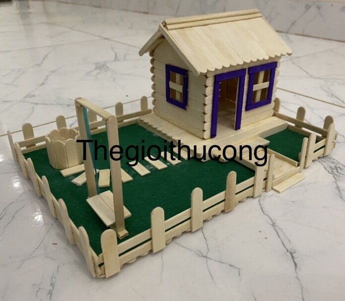 nhà mô hình, nhà que kem, diy, mô hình que kem