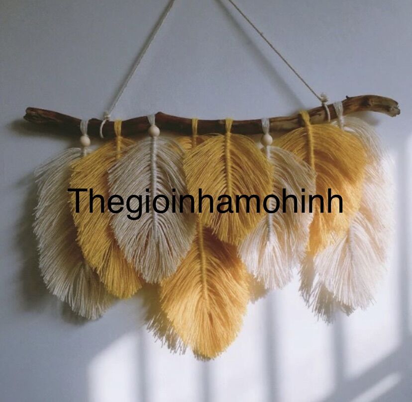 ( Bán lẻ từng lá) macrame treo trang trí decor không gian sống