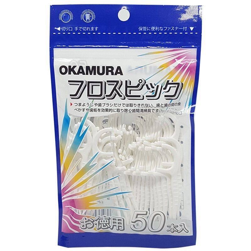 Okamura- Tăm chỉ nha khoa cao cấp bịch 50 cây