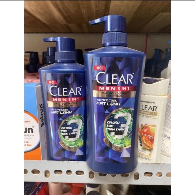 [HCM]Dầu tắm gội Clear Men 3 IN 1 chai 630ml