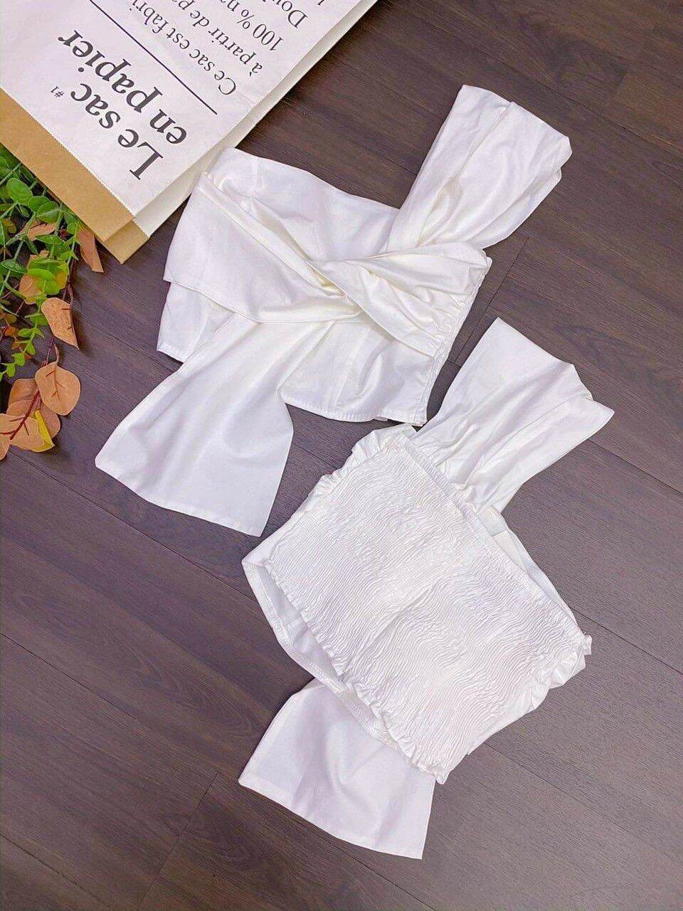 ÁO KIỂU BUỘC NƠ LỆCH VAI