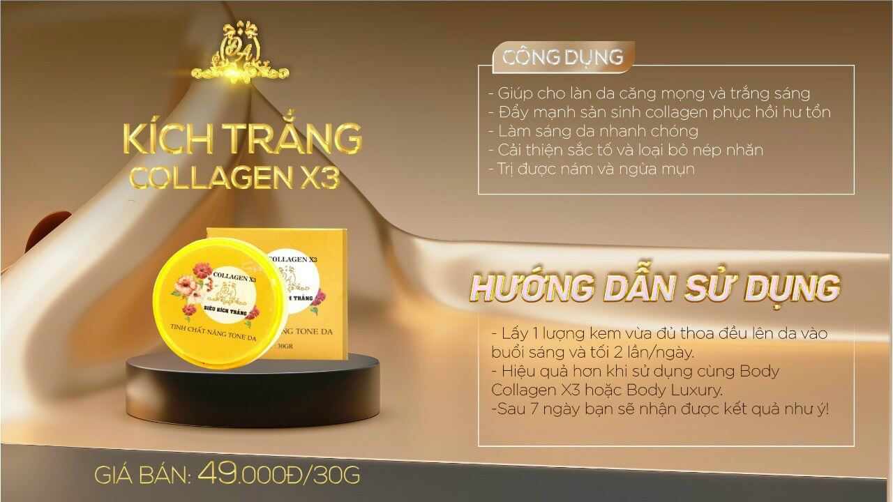 [Hcm]Siêu Kích Trắng Collagen X3