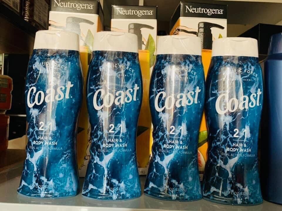 [HCM]SỮA TẮM GỘI NAM 2 TRONG 1 COAST HAIR AND BODY WASH 532ML - USA