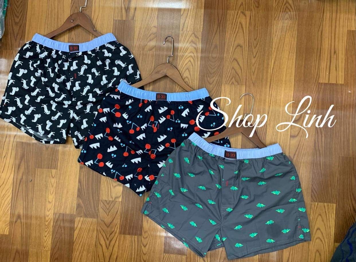 Combo 3 quần đùi ngủ nam H33.( Combo 3 quần boxer). Vải kate cotton mịn đẹp, thoáng mát.