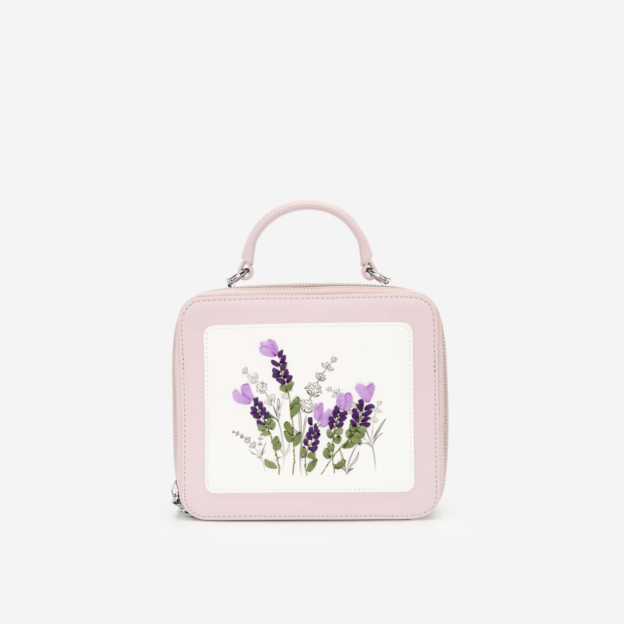 Túi Xách Nữ Hộp Thêu Hoa Lavender Vascara - SAT 0259 Màu Tím Nhạt