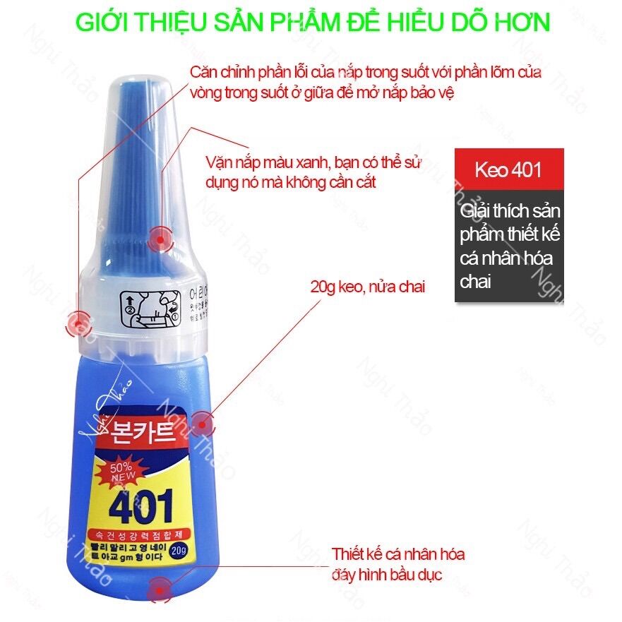 [ Rẻ Vô Địch ] Keo 401 gắn móng giả, đính đá làm nails