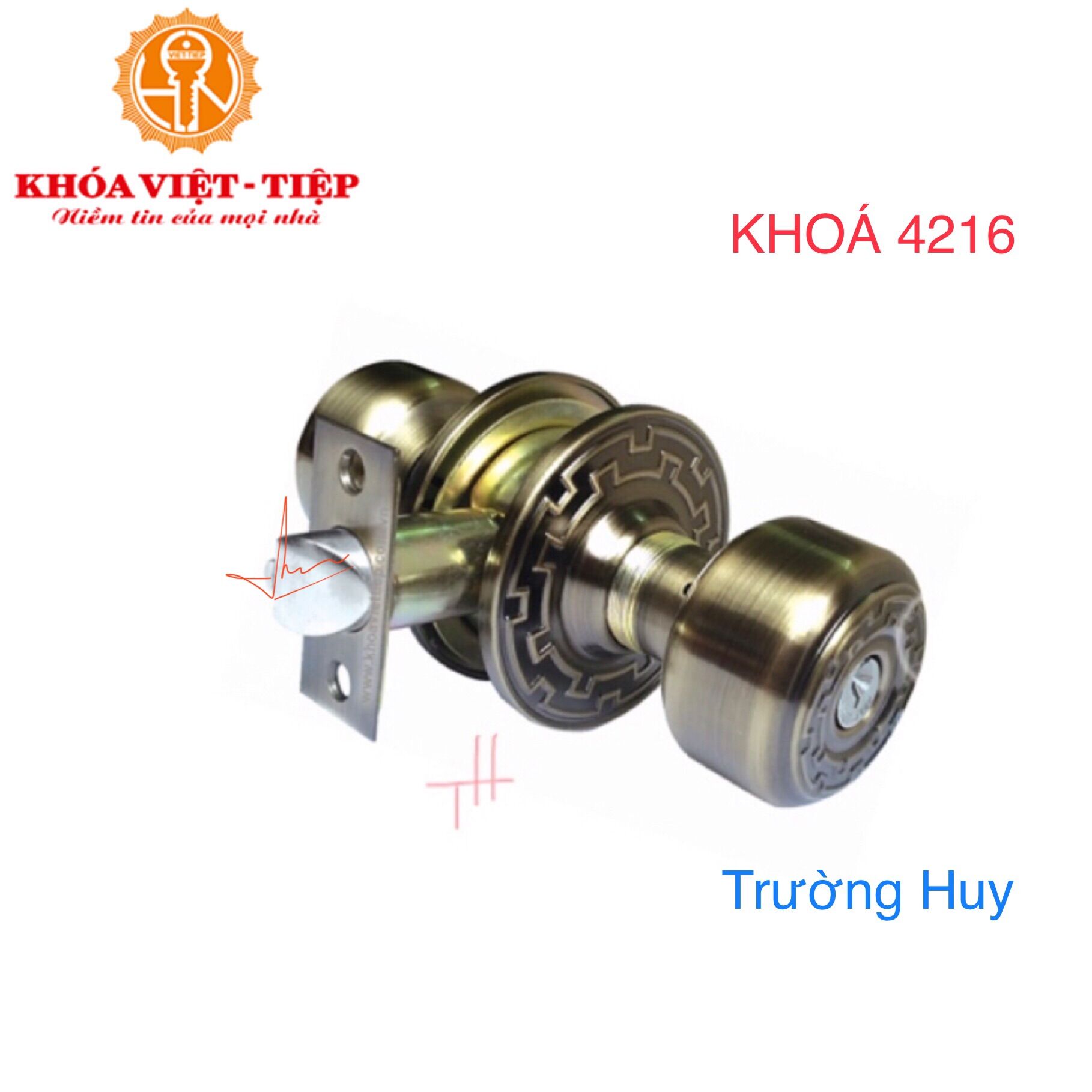 [chính hãng] Khoá tay nắm tròn Việt Tiệp 04216 (cò ngắn, dài) - Bảo hành 2 năm - cò ngắn