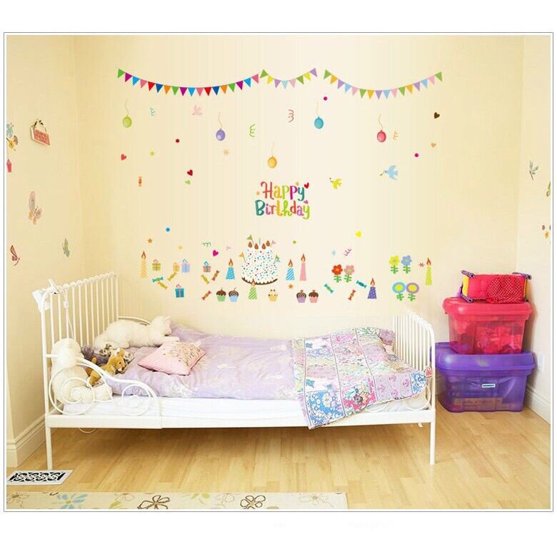 [HCM]Decal chúc mừng sinh nhật có sẵn keo
