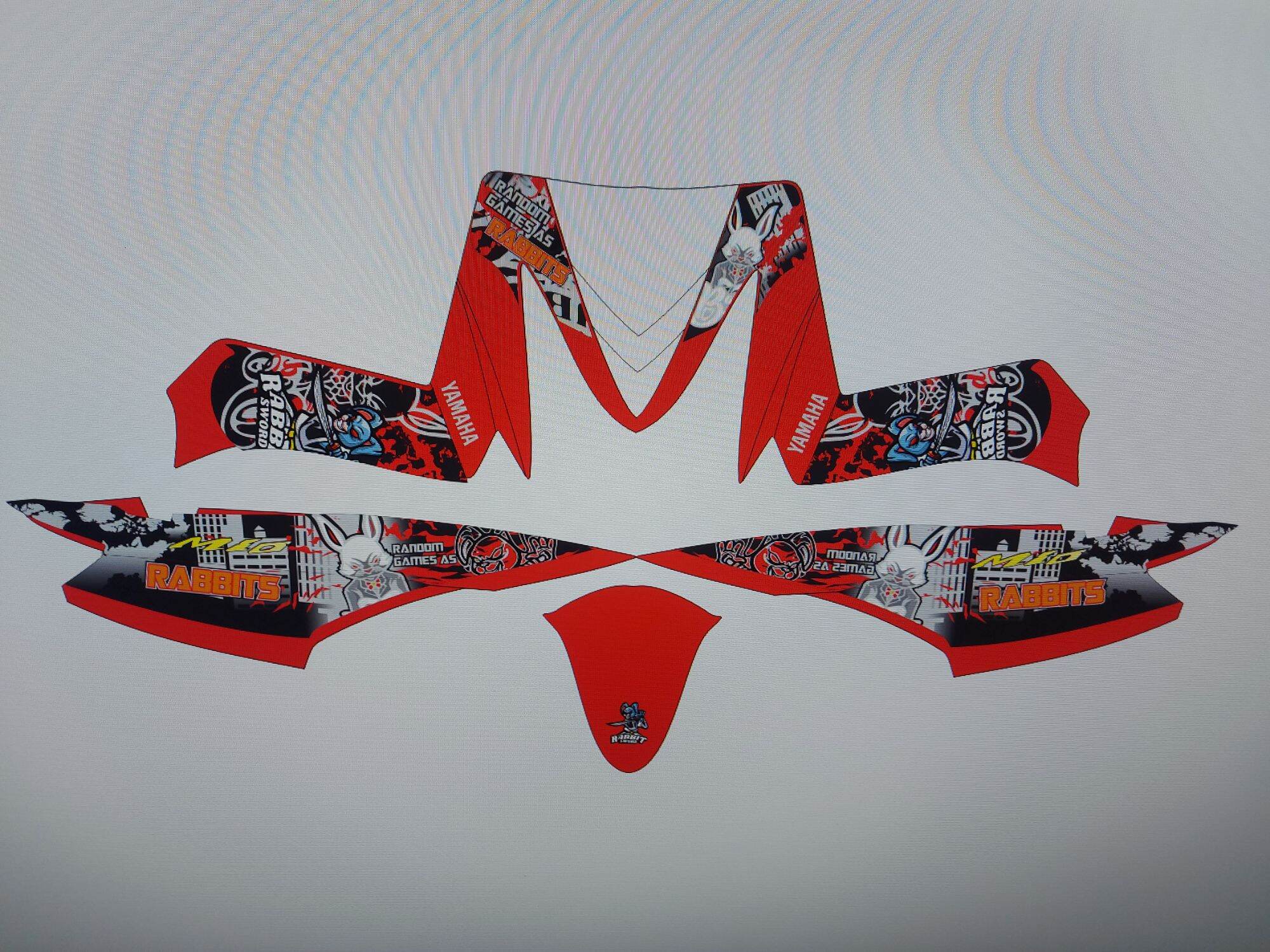 [HCM]Tem rời thỏ rabit cho xe mio utimo  tem 3 lớp cao cấp đủ màu