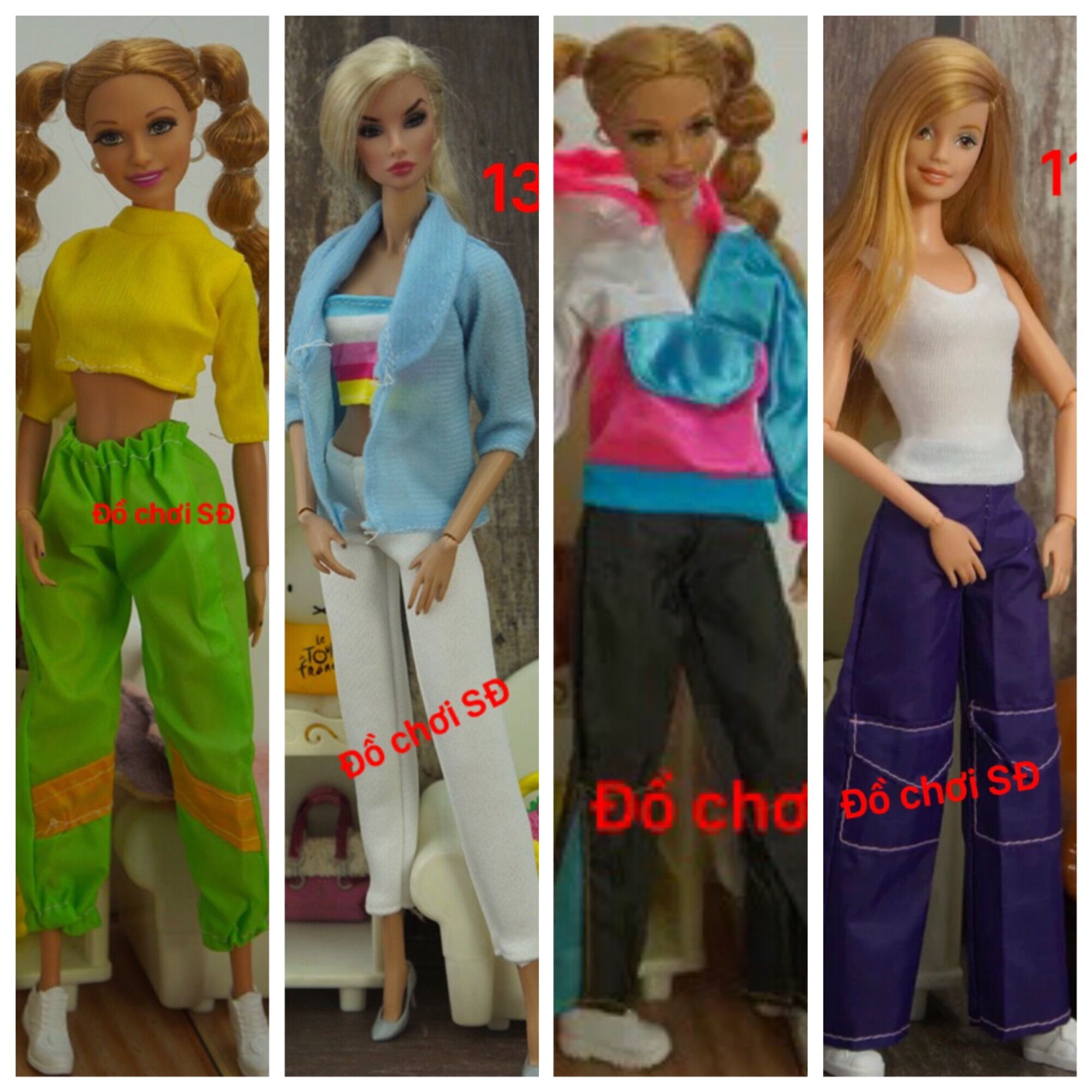 Quần áo búp bê - đồ bộ 25k