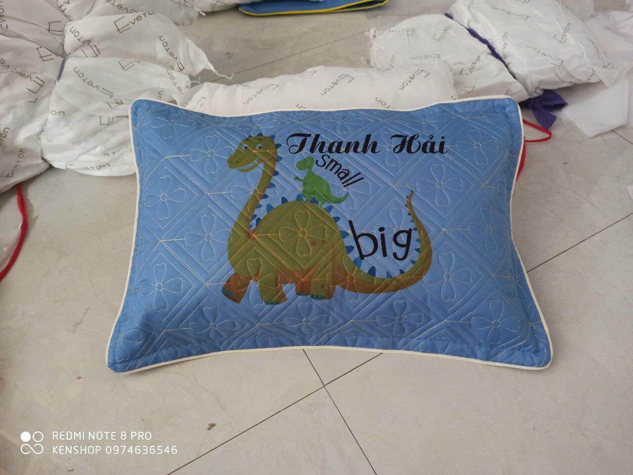 Gối cho bé mầm non in hình khủng long cute