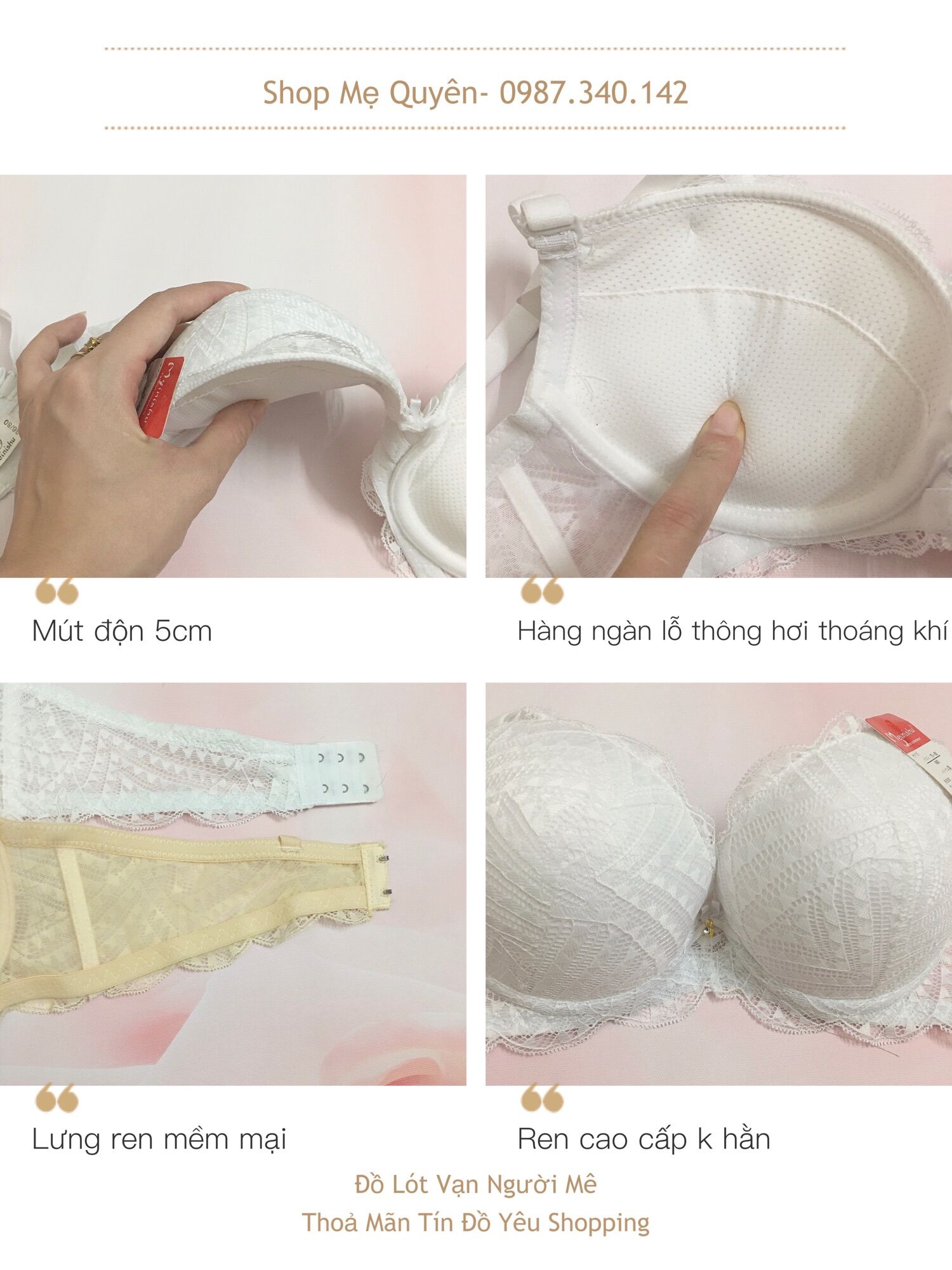 [Siêu độn 5cm] Áo lót mút dày thông hơi ôm ngực