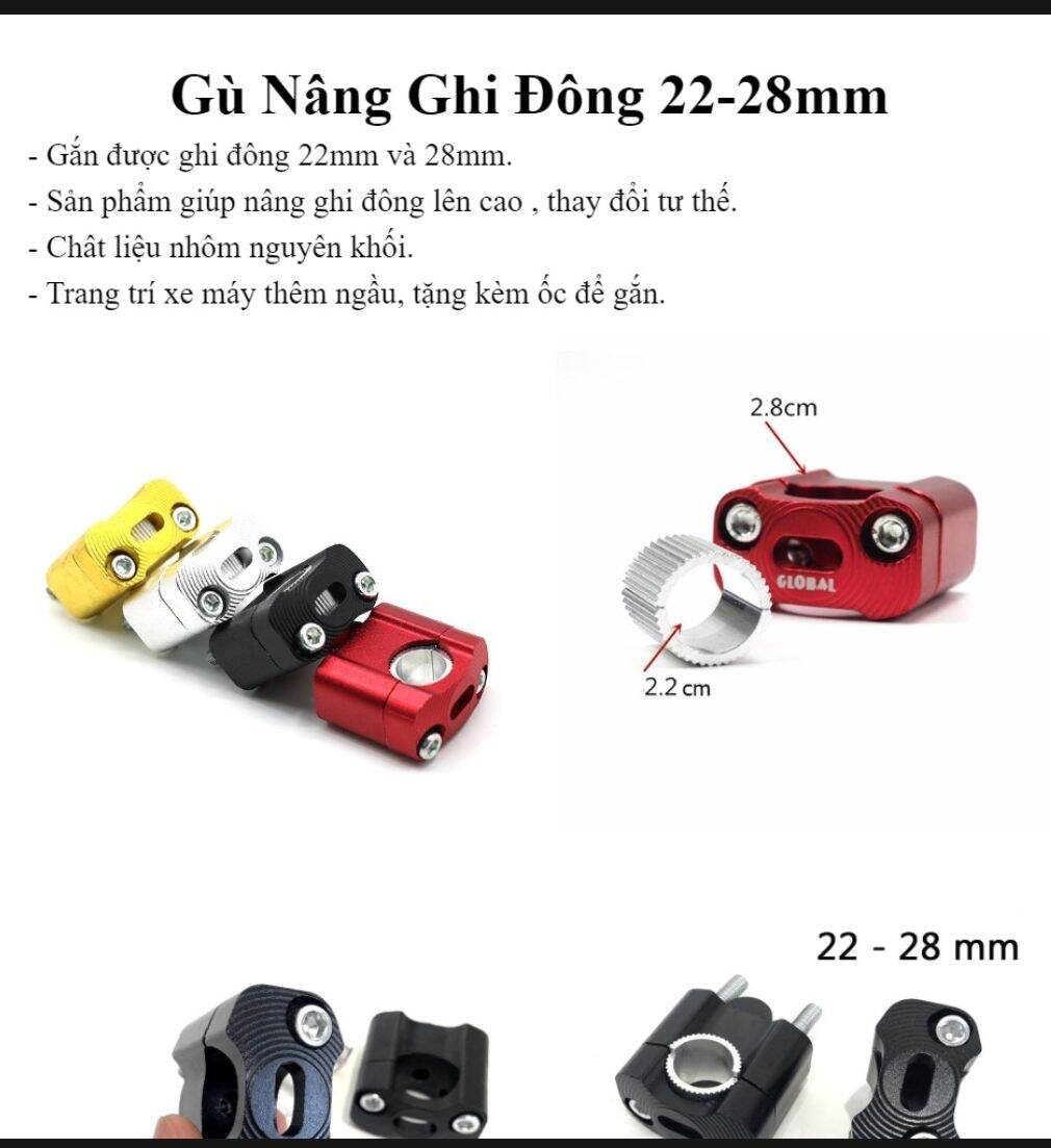 Cùm nâng Ghi Đông CNC 22-28mm - Gù nâng