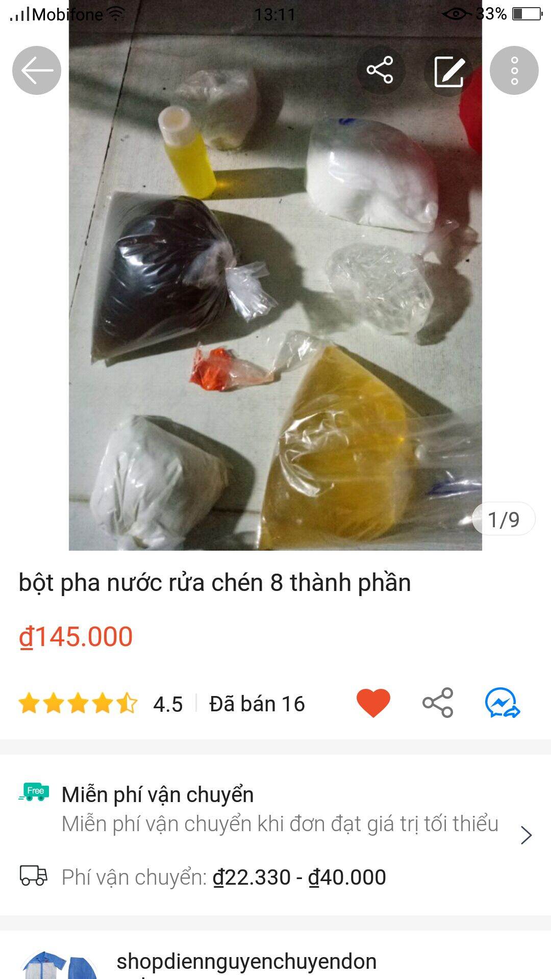 Bột Pha Nước Rửa Chén Và Rửa Xe 45Lit