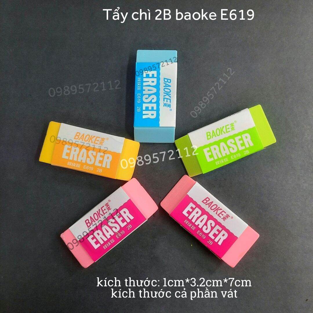 Tẩy chì baoke E619,gôm tẩy nhiều màu.