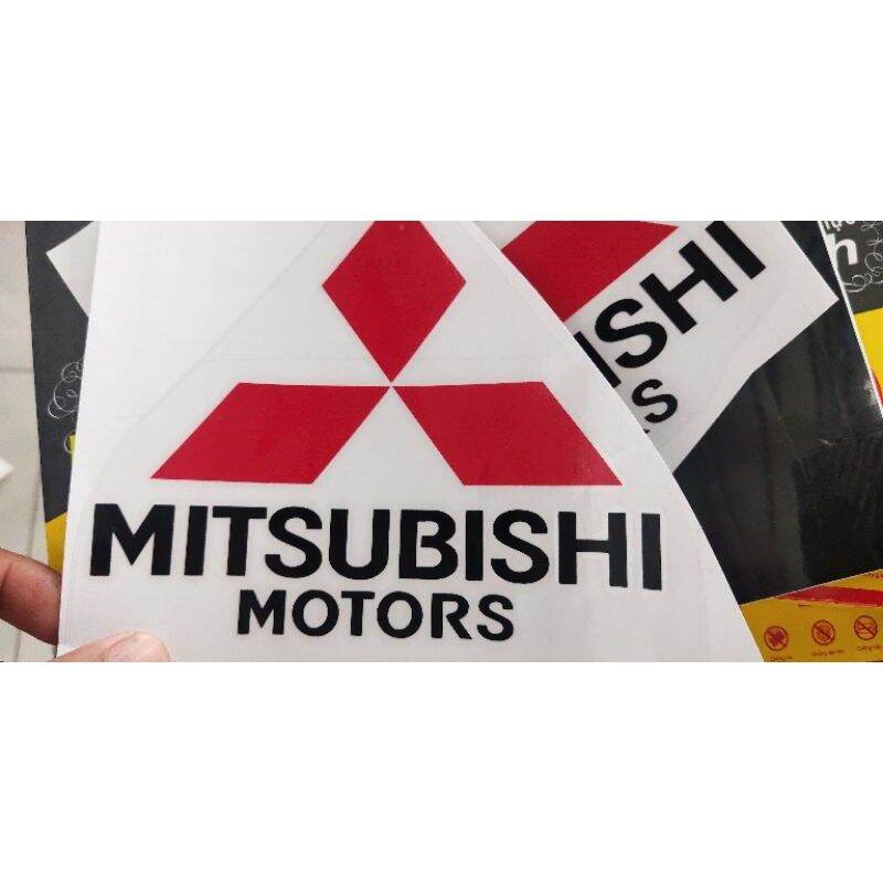 logo dán xe MITSUBISHI ( bộ 2 miếng )
