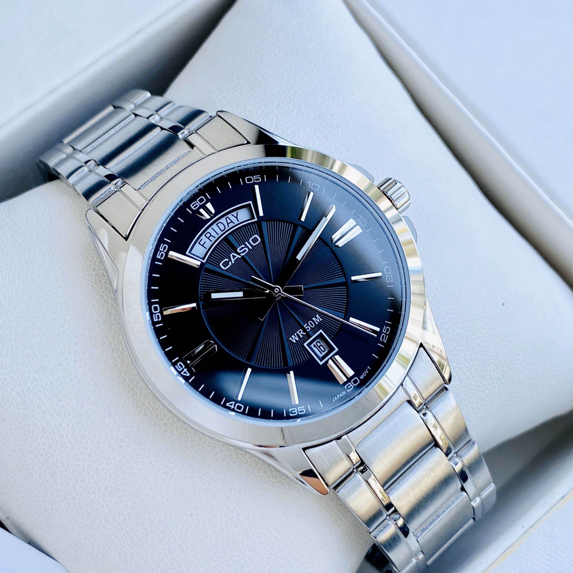 Đồng hồ nam dây kim loại casio anh khuê mtp-1381d-7avdf