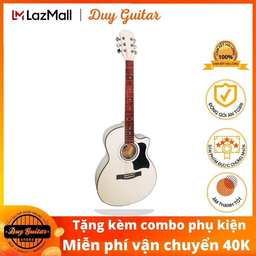 Đàn guitar acoustic DGAG-012 màu đẹp, âm thanh vang tốt, action nhẹ, cần đàn có ty, tặng combo phụ kiện cho bạn mới tập Duy Guitar