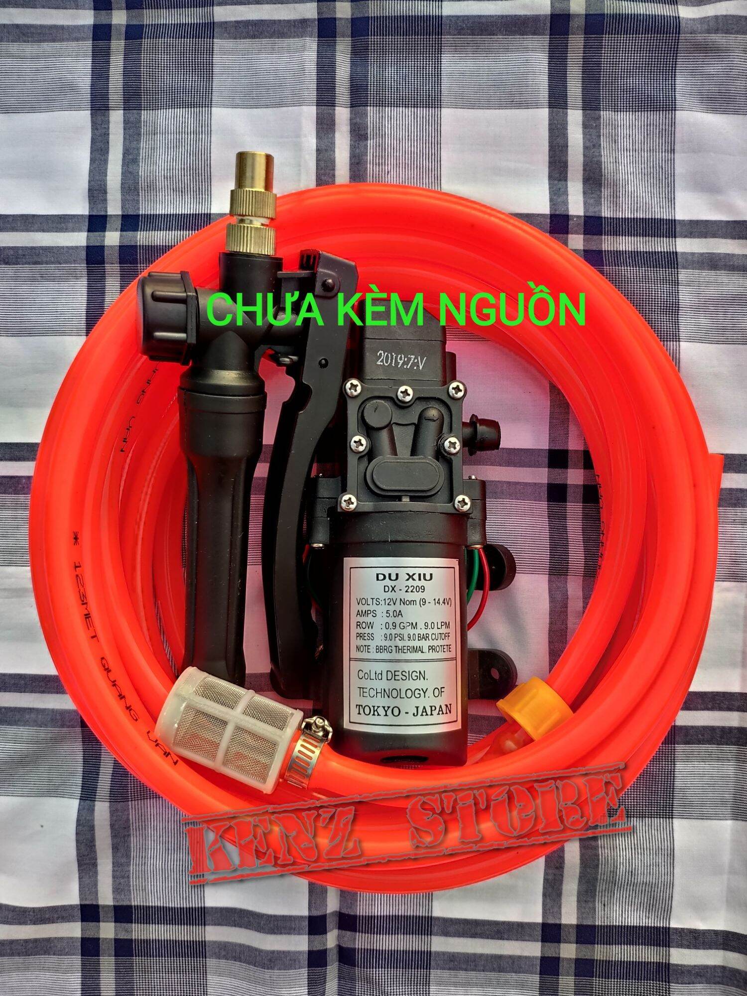 Chưa kèm nguồn - máy rửa xe mini 12v, máy xịt rửa đa năng