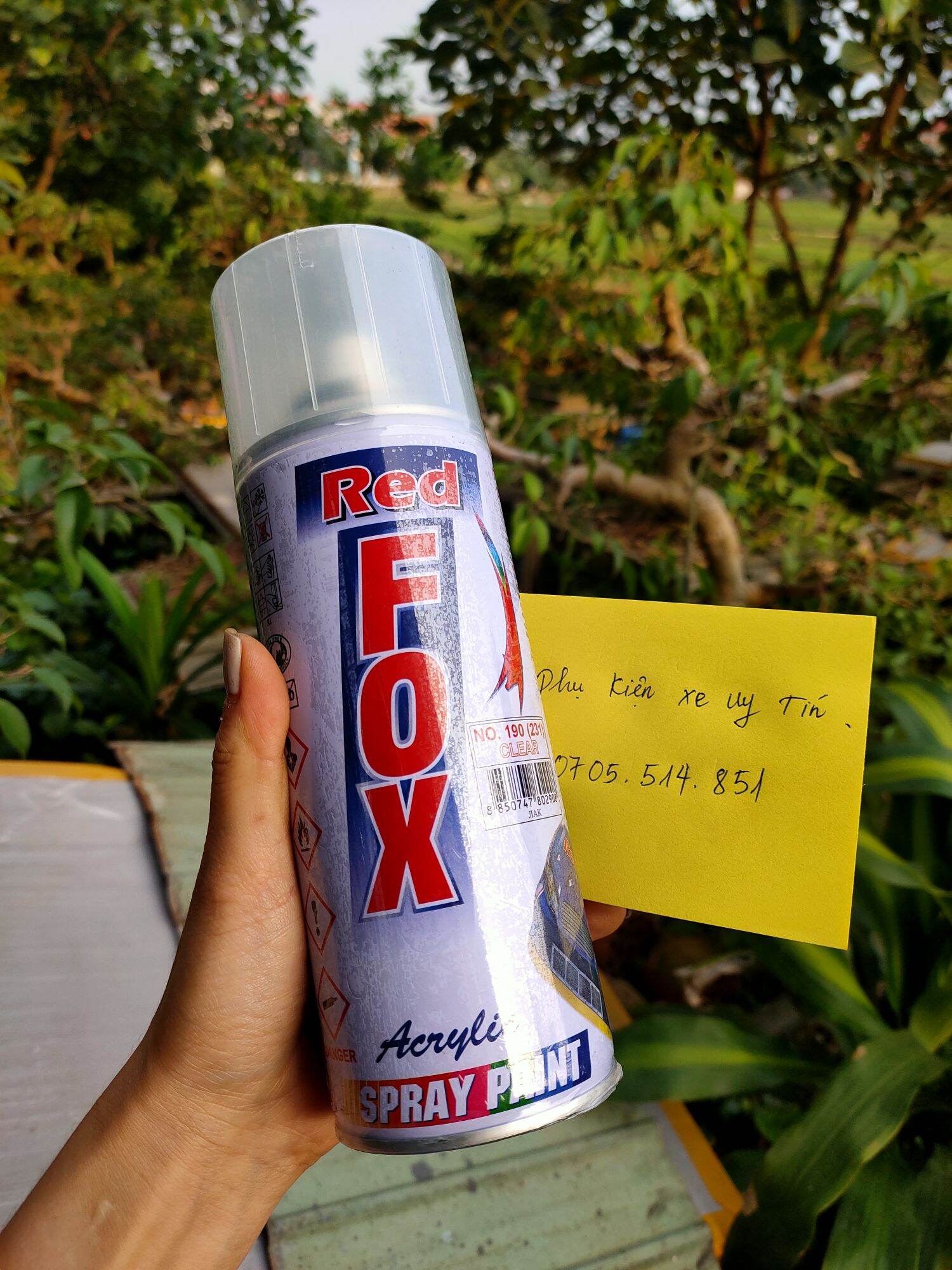 Sơn xịt phủ bóng nhập khẩu redfox 400cc