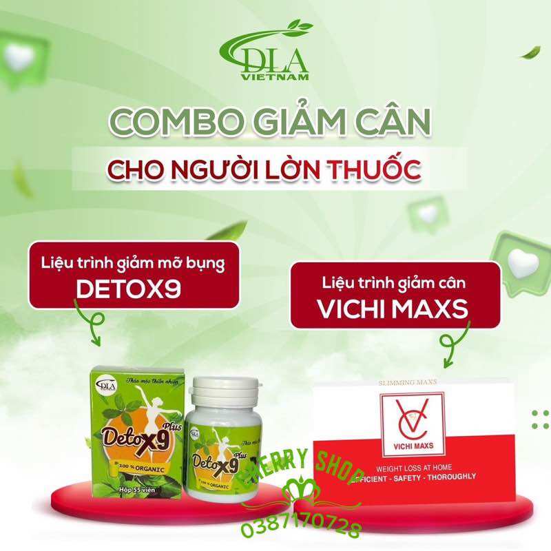Vichi maxs & detox9 plus combo giảm cân cho cơ địa lờn