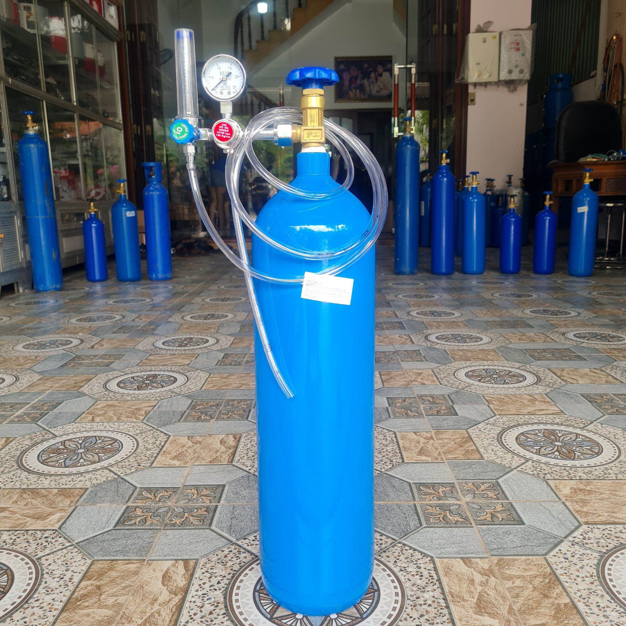 Bộ bình oxy 9lít dùng đóng gói cá cảnh