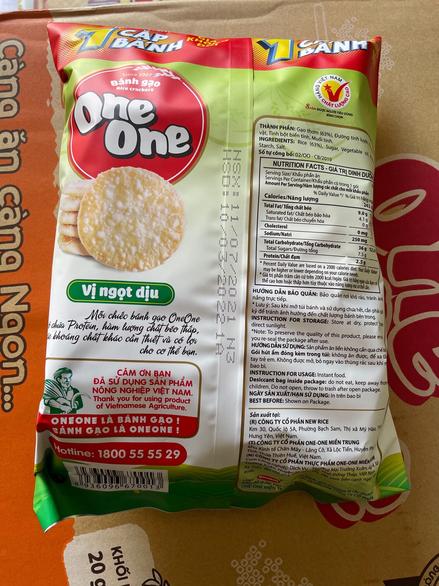 [HCM]Bánh gạo One One vị ngọt dịu